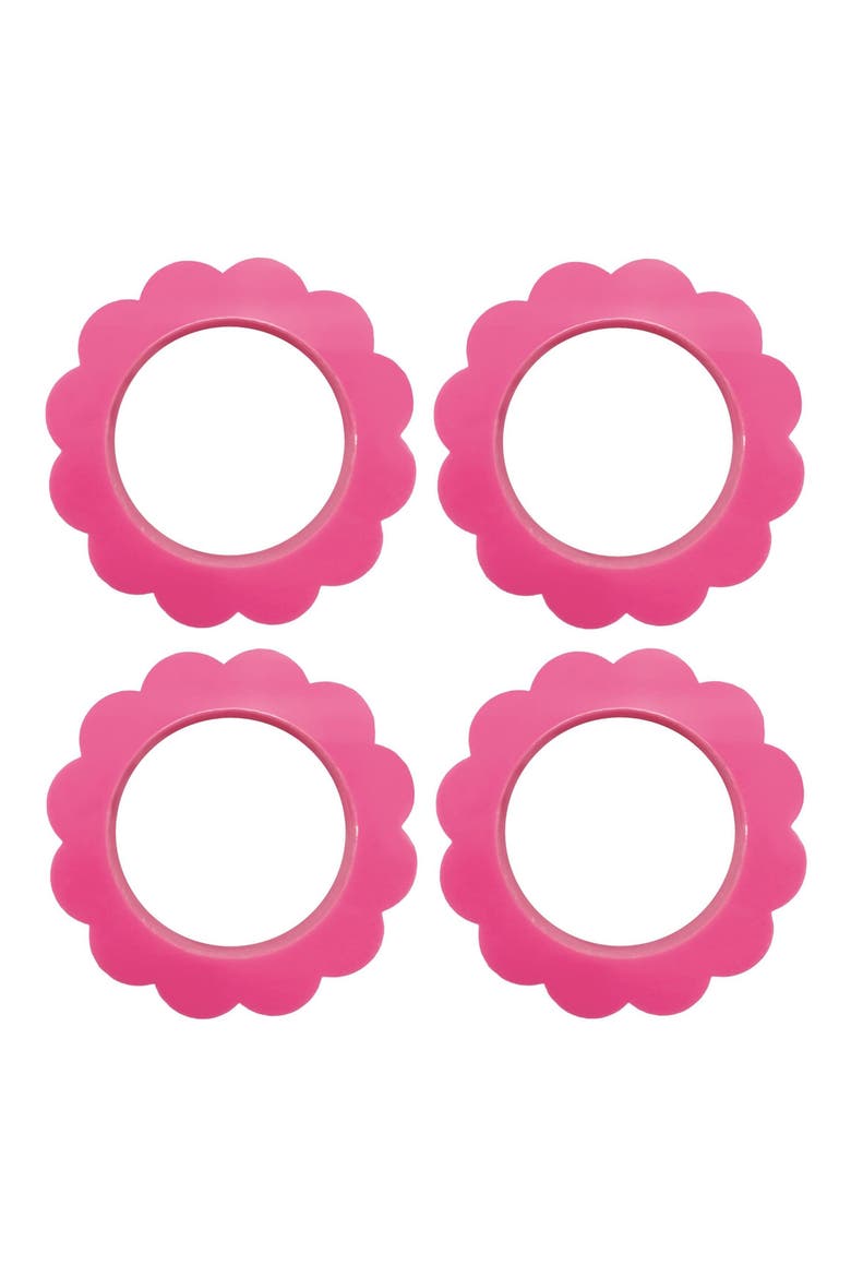 Set of 4 Napkin Rings, Main, color, PINK