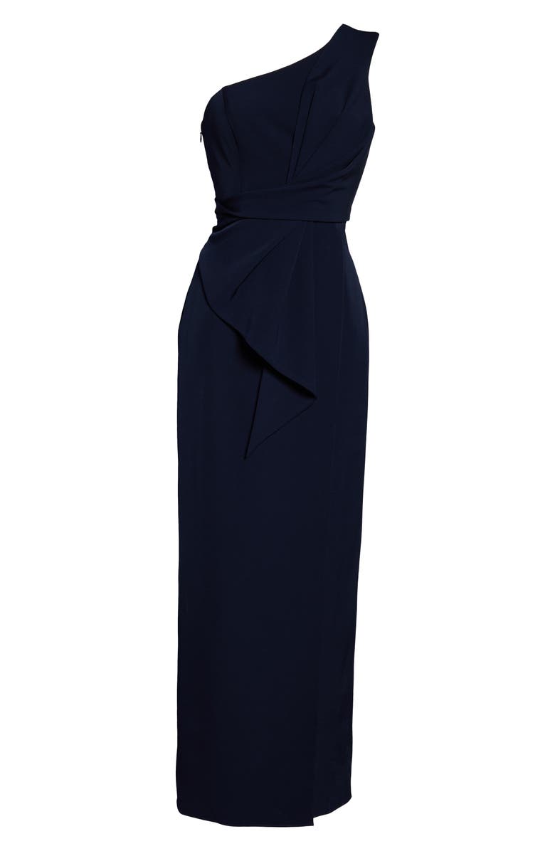 Eliza J One-Shoulder Laguna Crepe Evening Gown, Alternate, color,