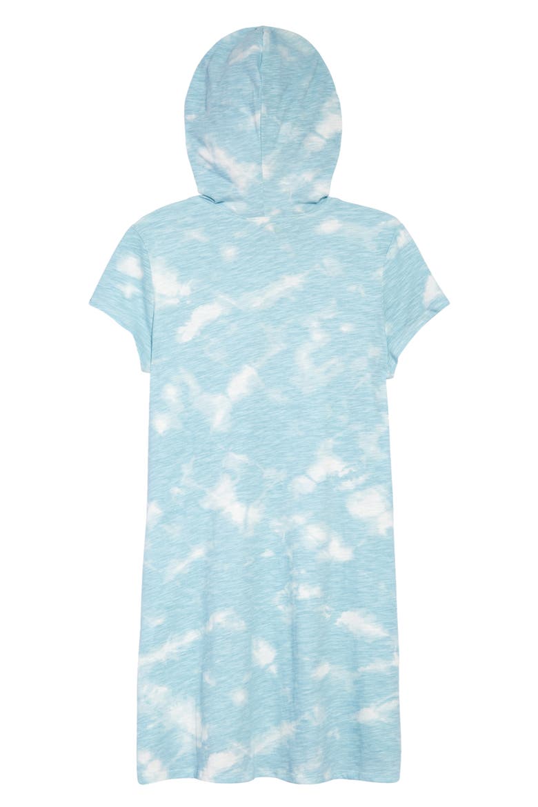 Kids' Tie Dye Hooded Cover-Up Dress, Alternate, color, BLUE OMPHALODES
