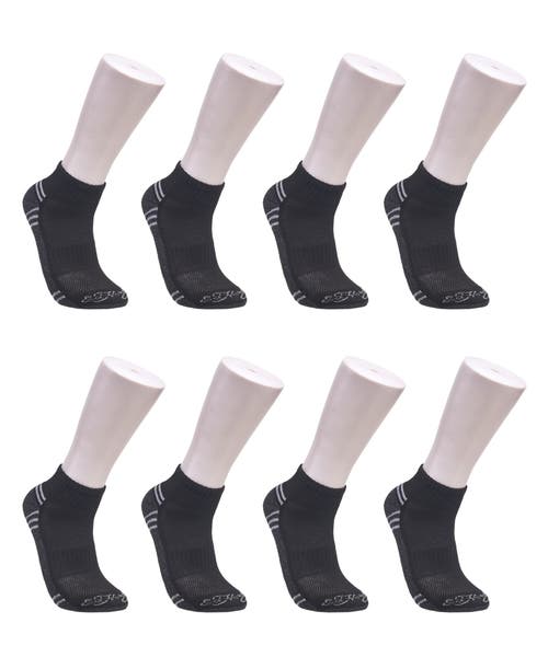 Ed Hardy Athletic Half Cushion Quarter Sock 8-pack In Black