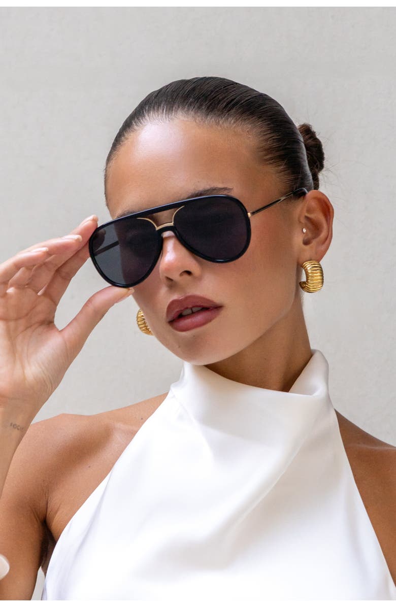 FREYRS Eyewear Shay Aviator Sunglasses, Alternate, color, Black