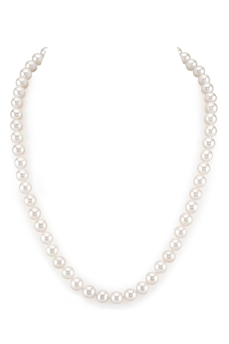 6.5-7.0mm White Freshwater Pearl Necklace - Premier AAAA Quality, Main, color, Sterling Silver Clasp