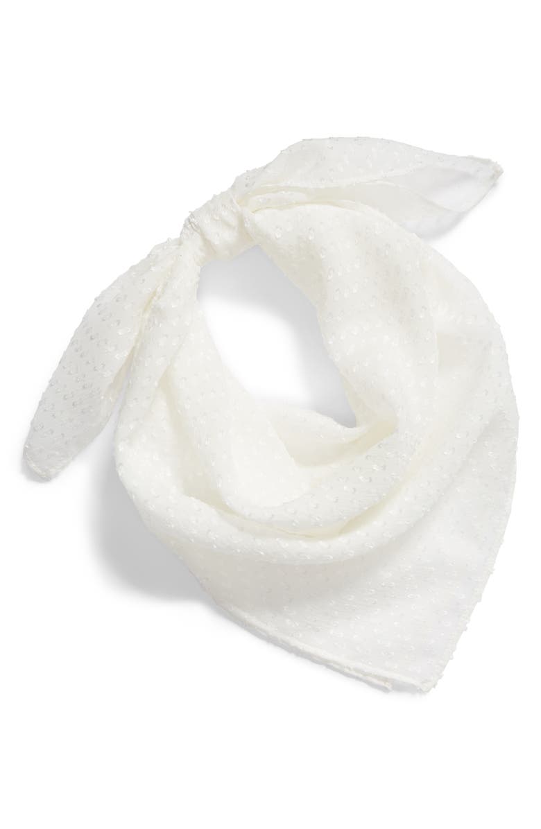 Rachel Parcell Swiss Dot Square Silk Blend Scarf, Alternate, color,