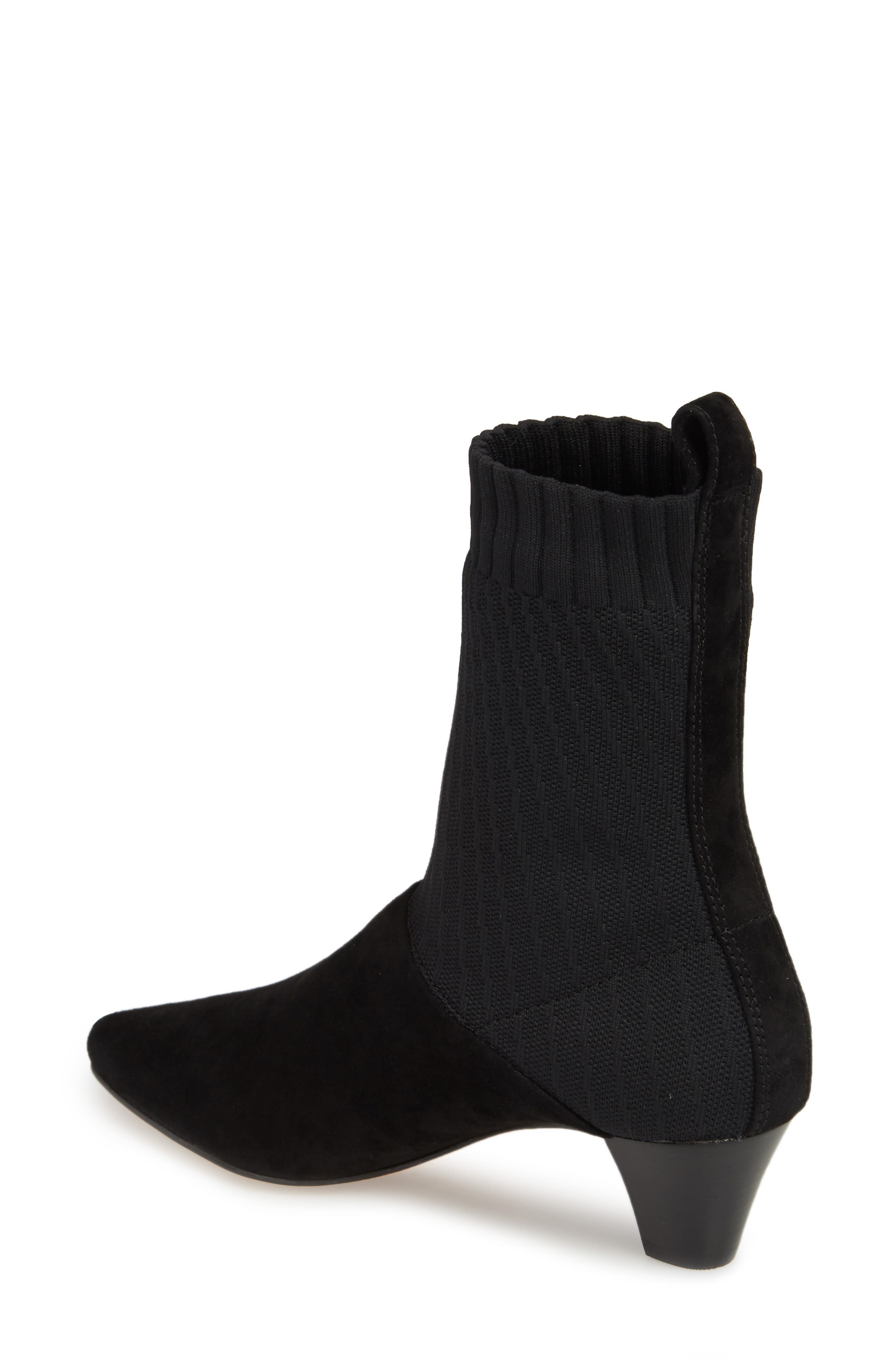 Nuria Sock Bootie, Alternate, color, BLACK SUEDE
