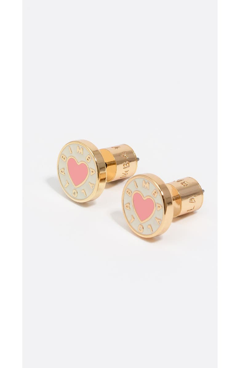 Bimba y Lola Heart Logo Earrings, Alternate, color, Peach