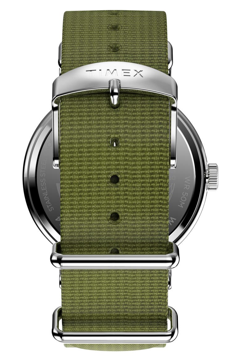 Weekender Canvas Strap Watch, 37mm, Alternate, color, GREEN