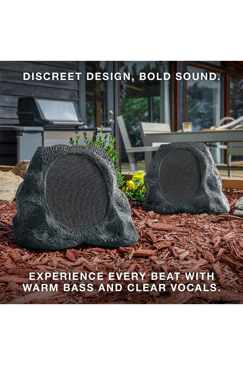 Rock Speaker Connect Solar Bluetooth Speaker, Alternate, color, Granite