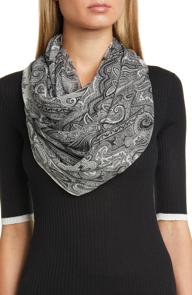 Etro Sciarpa Delhy Silk Scarf, Alternate, color, 