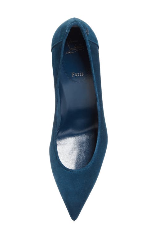 Christian Louboutin Kate Suede Red Sole Classic Pumps In Blue
