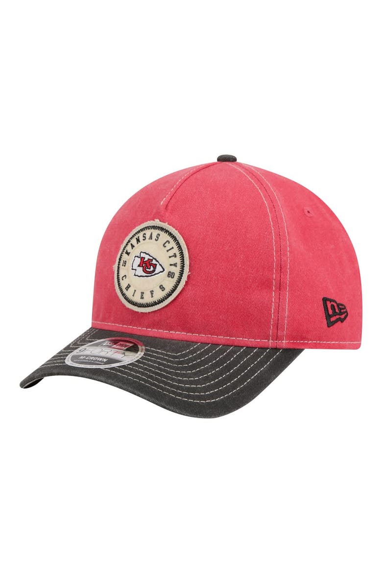 Men's New Era  Red/Black Kansas City Chiefs 9FORTY Felt A-Frame Adjustable Hat, Main, color, Red