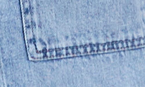 Hint Of Blu Emily Frayed Short Sleeve Denim Button-up Shirt In Morning Blue