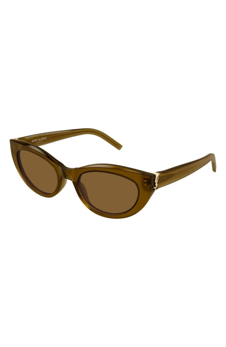 Saint Laurent 54mm Cat Eye Sunglasses, Alternate, color, Brown