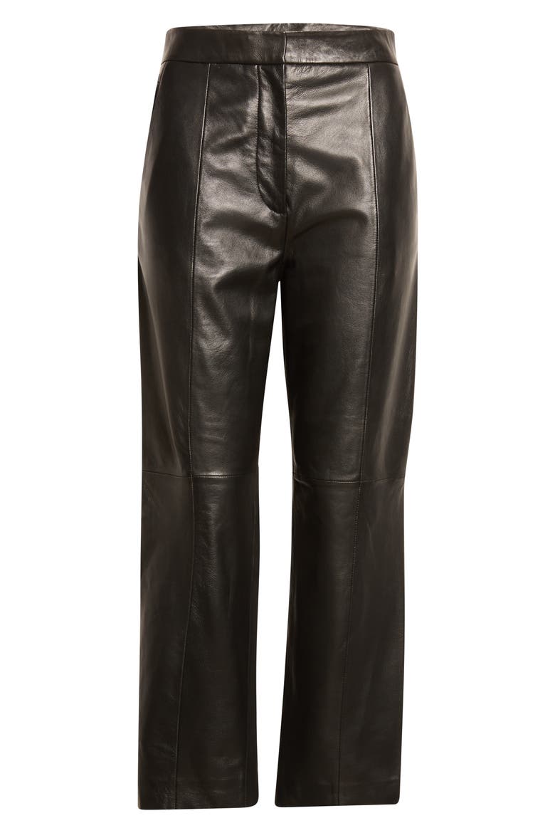 Crop Leather Pants, Alternate, color, BLACK