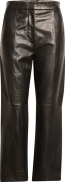 ST. JOHN Crop Leather Pants