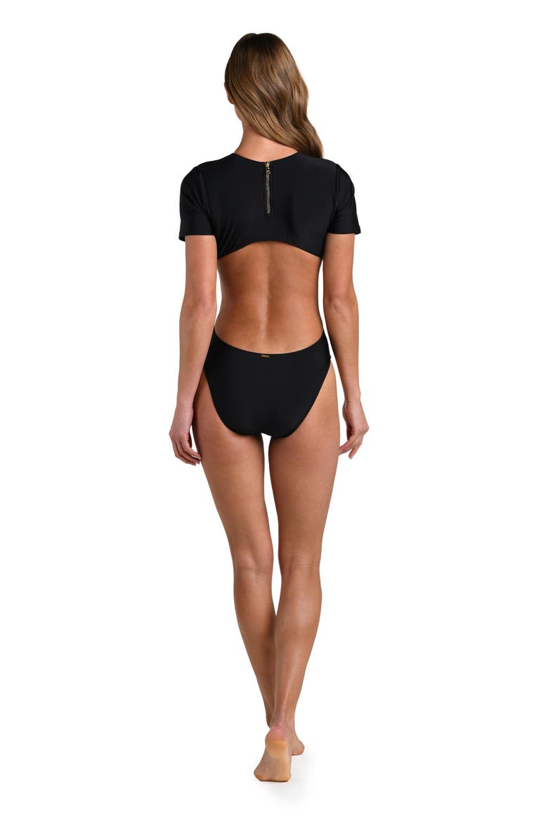 Akola Cutout One-Piece Swimsuit, Alternate, color, BLACK