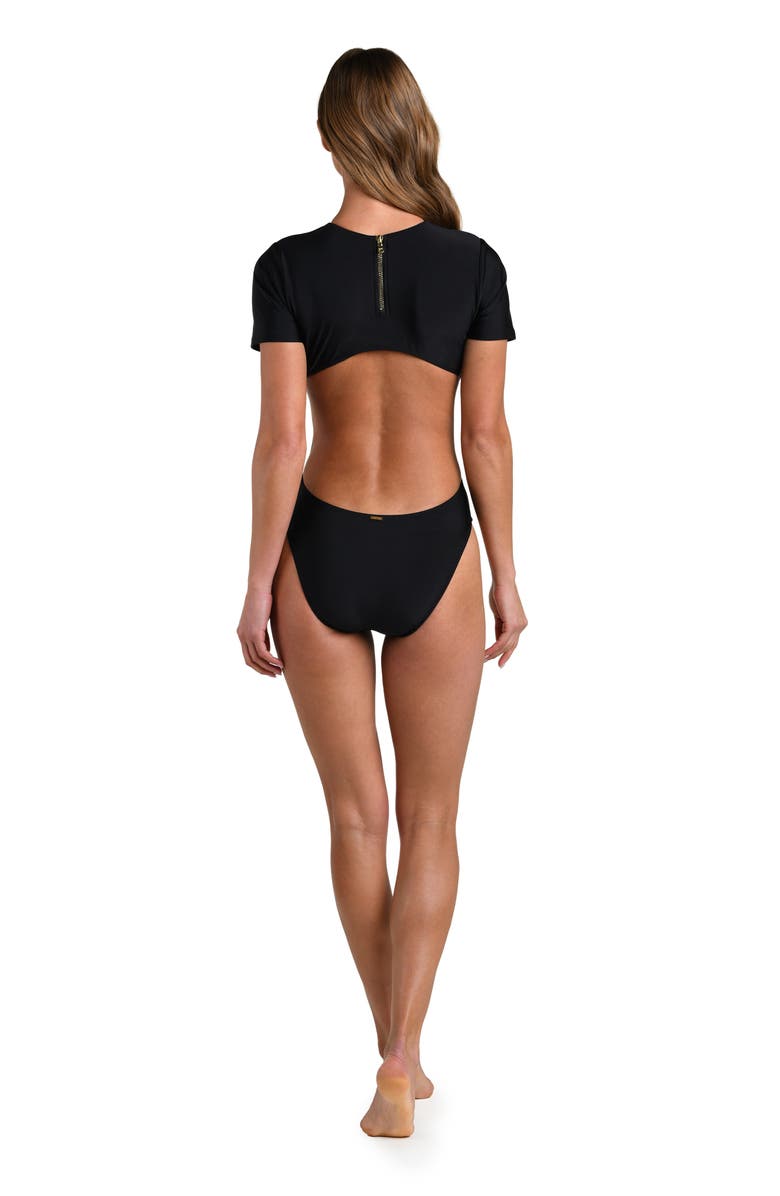 L'AGENCE Akola Cutout One-Piece Swimsuit, Alternate, color, Black