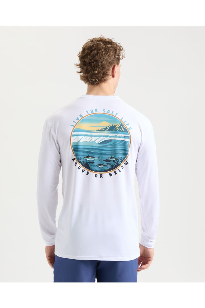 Live Above or Below Long Sleeve Performance Tee, Alternate, color, White