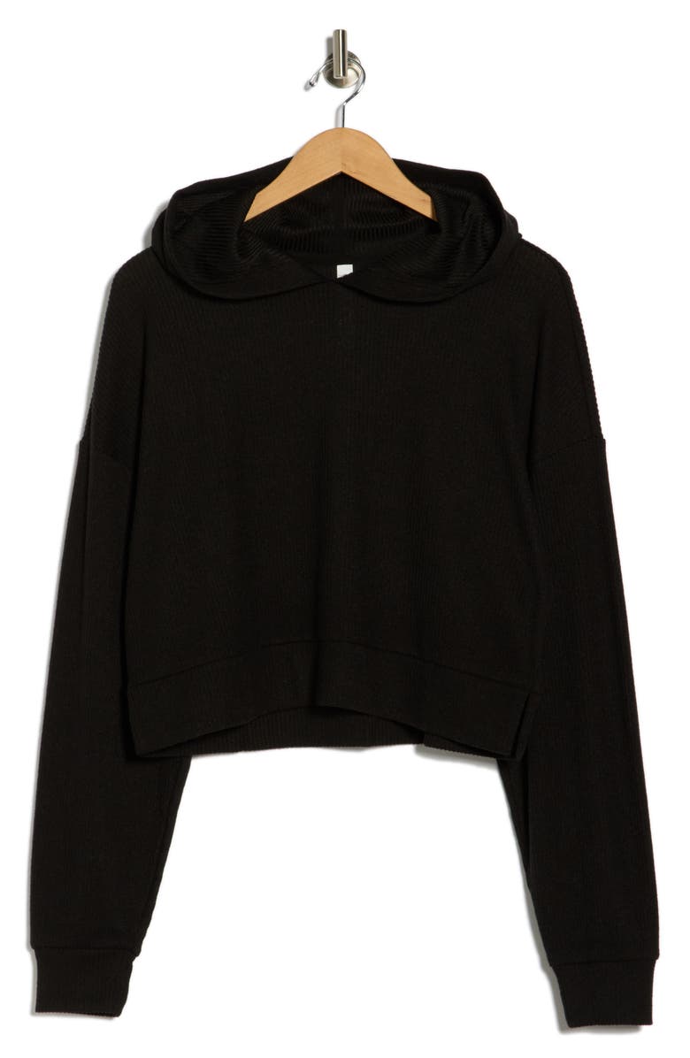 X by Gottex Rib Hoodie, Alternate, color, Black