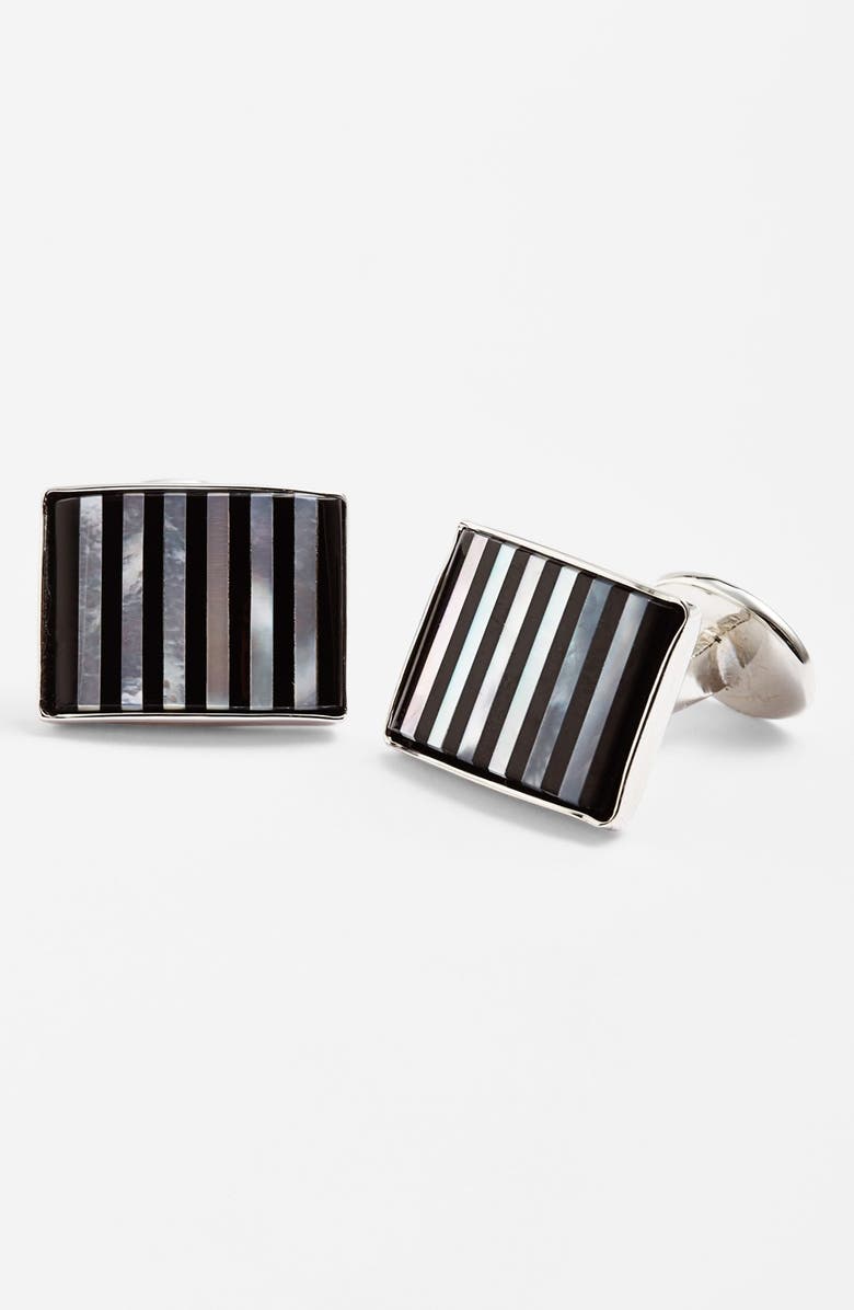 David Donahue Striped Cuff Links, Main, color, 