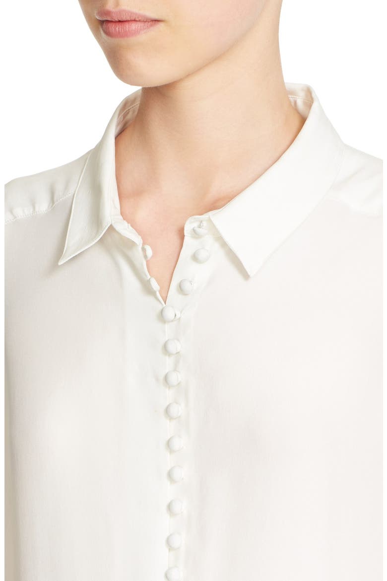 Long Sleeve Silk Blouse, Alternate, color, BLANC