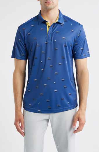 Pier Swimmer Print Performance Golf Polo