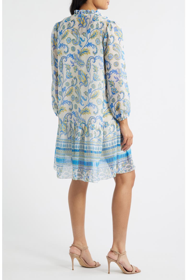 Float Long Sleeve Dress, Alternate, color, IVORY BLUE
