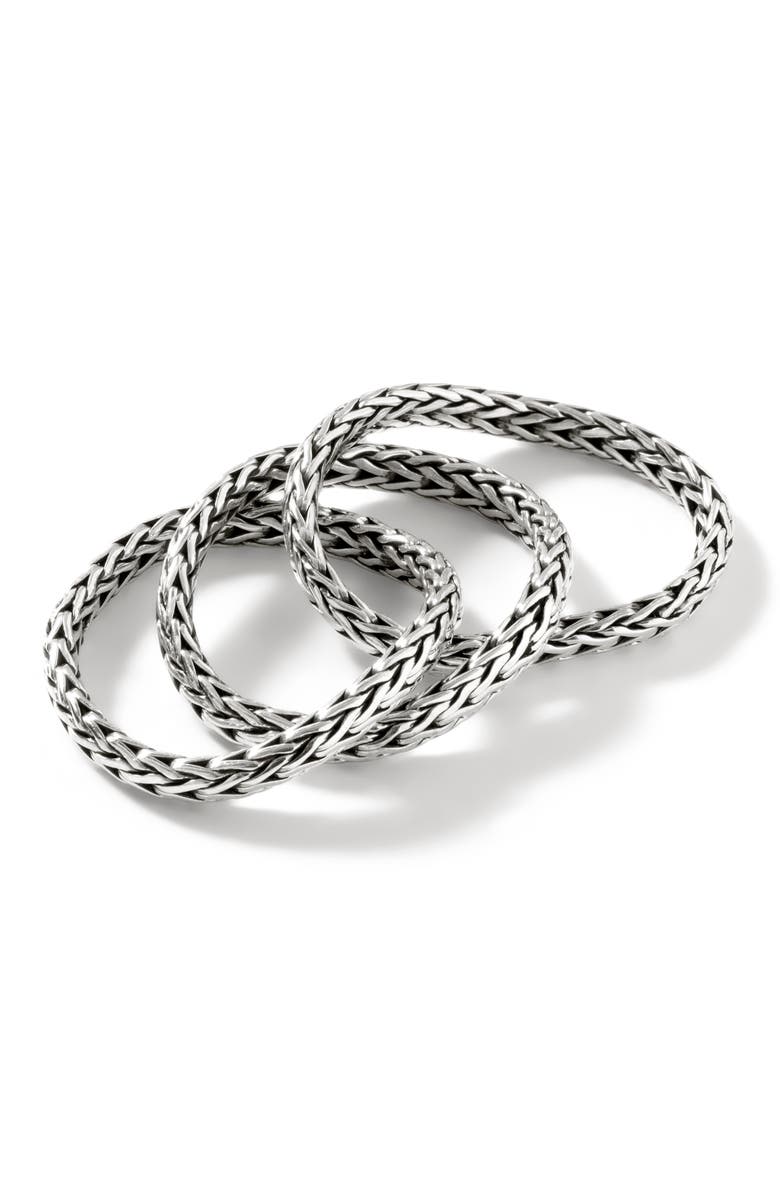 John Hardy Classic Chain Layered Ring, Alternate, color, Silver