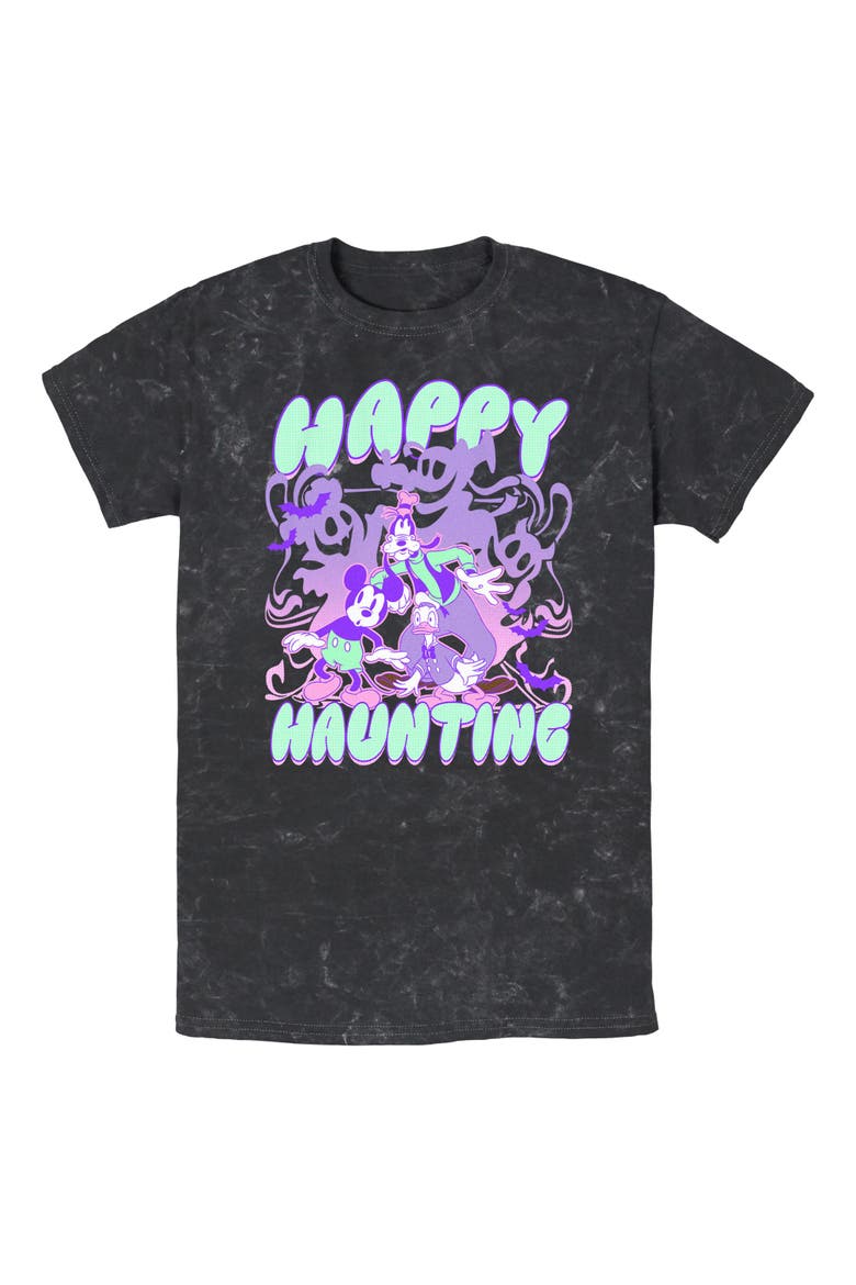 Mens Mickey & Friends Happy Haunting T Shirt, Main, color, Black