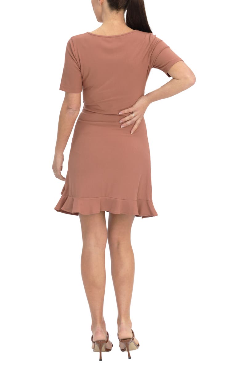 Angel Maternity Frill Body-Con Maternity Dress, Alternate, color, Dusty Rose