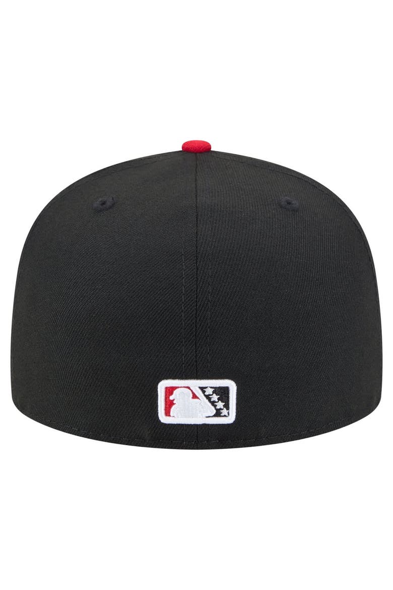 Men's New Era  Black/Red Fresno Grizzlies Authentic Collection 59FIFTY Fitted Hat, Alternate, color, Black