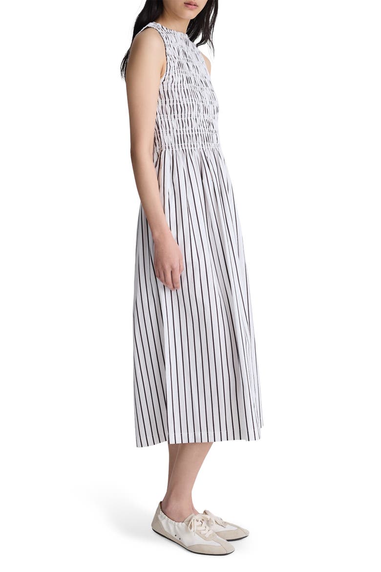 The Melody Smocked Sleeveless Midi Dress, Alternate, color, WHITE