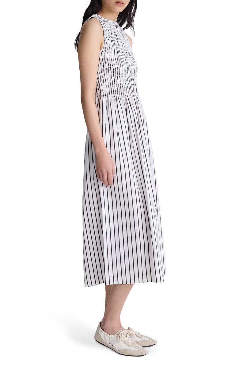 Madewell The Melody Smocked Sleeveless Midi Dress, Alternate, color, White