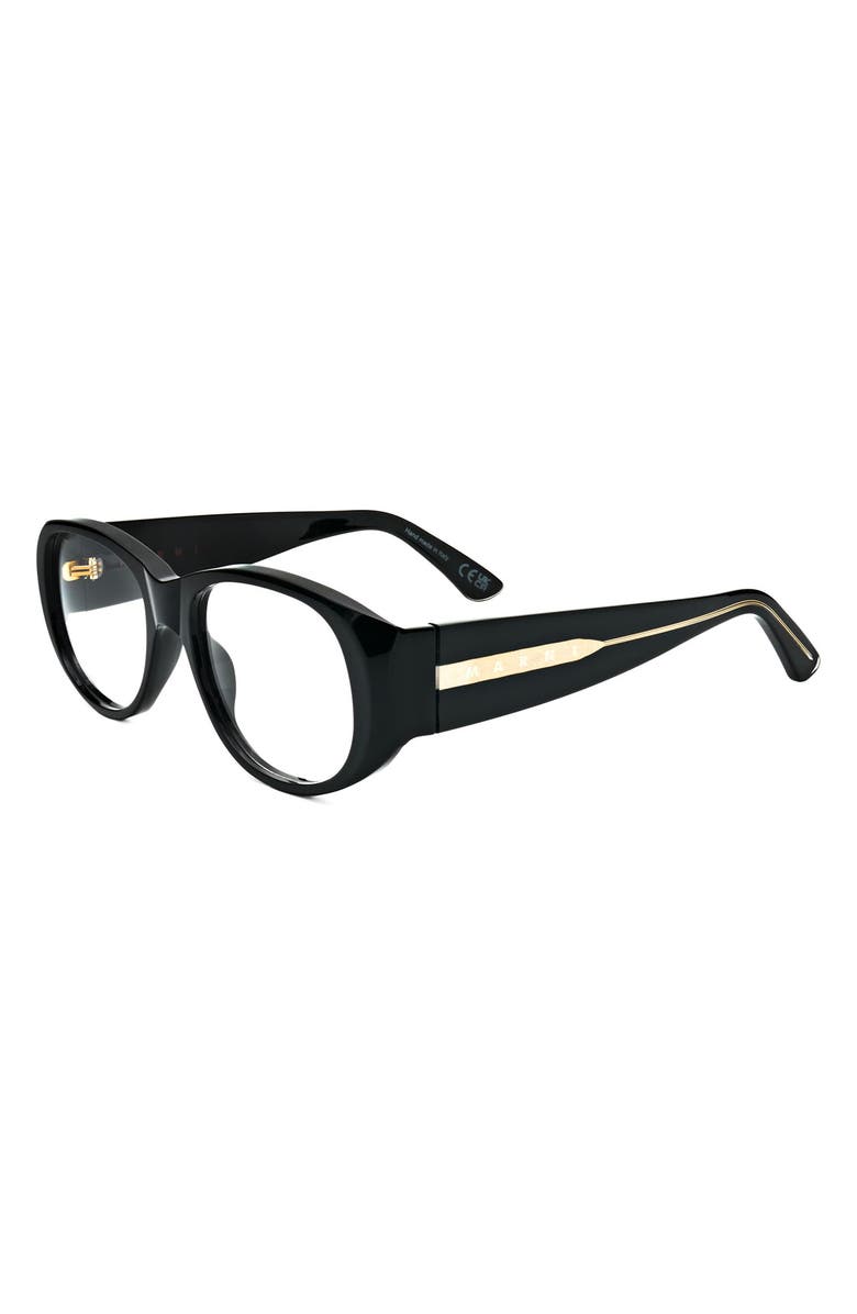 Marni 55mm Round Reading Glasses, Alternate, color, Black