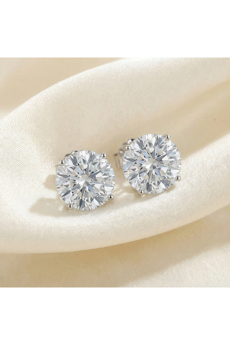 Certified 6.00CT Round Diamond Studs 14k Gold Lab Grown, Alternate, color, 14k White Gold