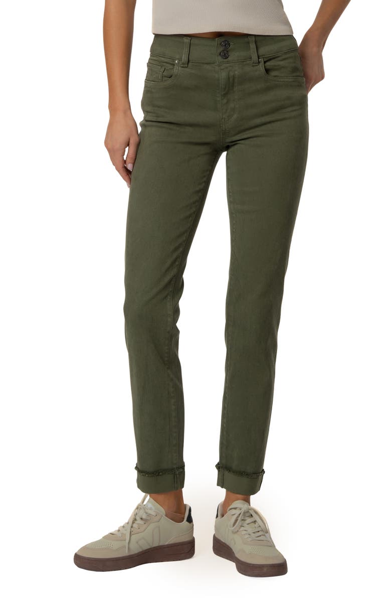 KUT from the Kloth Amy Frayed Crop Slim Straight Leg Jeans, Main, color, Tree