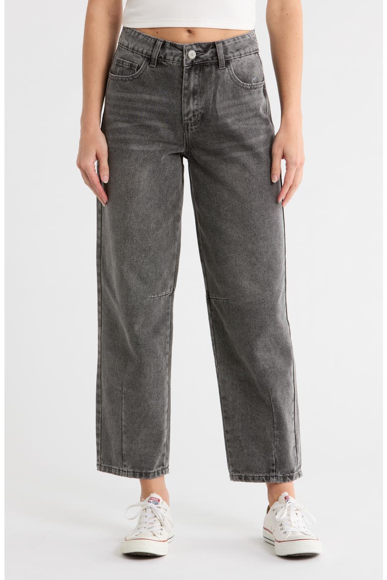 Darted Barrel Leg Jeans, Main, color, GREY