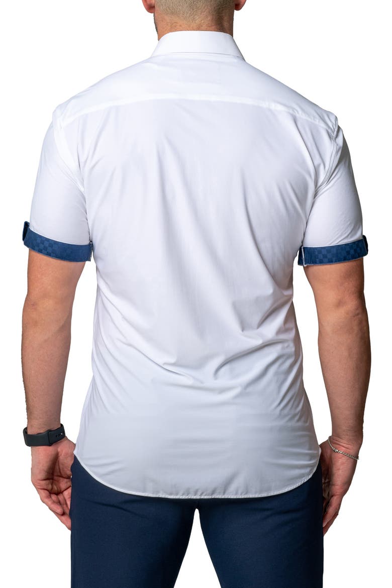 Galileo Regular Fit Short Sleeve Button-Up Shirt, Alternate, color, WHITE