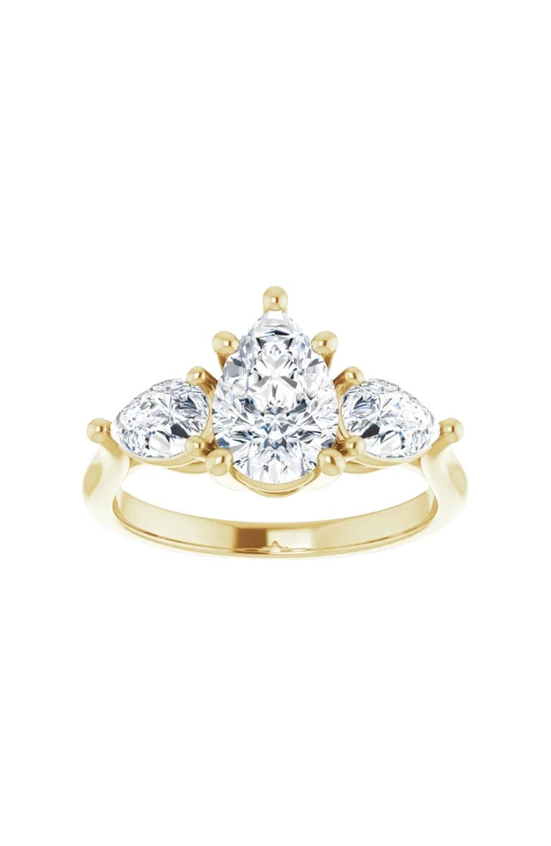 Bliss Diamond 2Ct TW Pear Shape Three Stone Diamond Engagement Ring in 14k Gold Lab Grown, Alternate, color, 