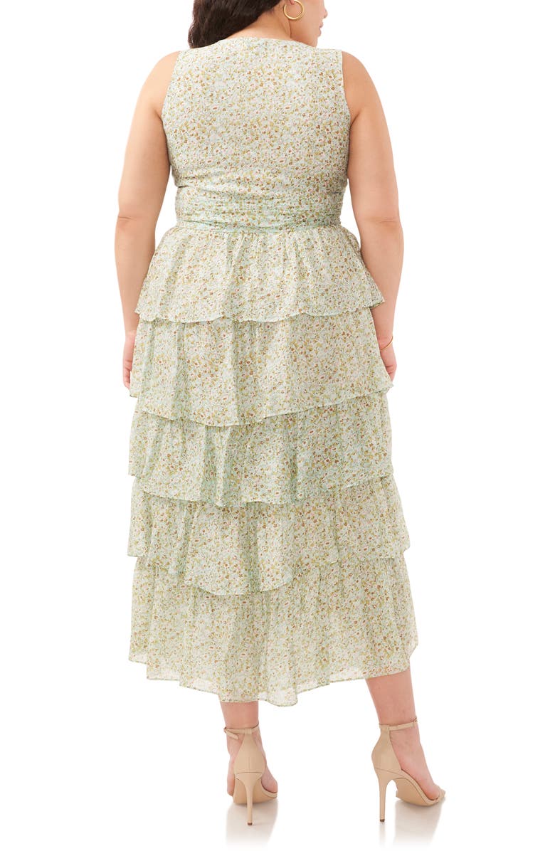 1.STATE Floral Tiered V-Neck Midi Dress, Alternate, color, 