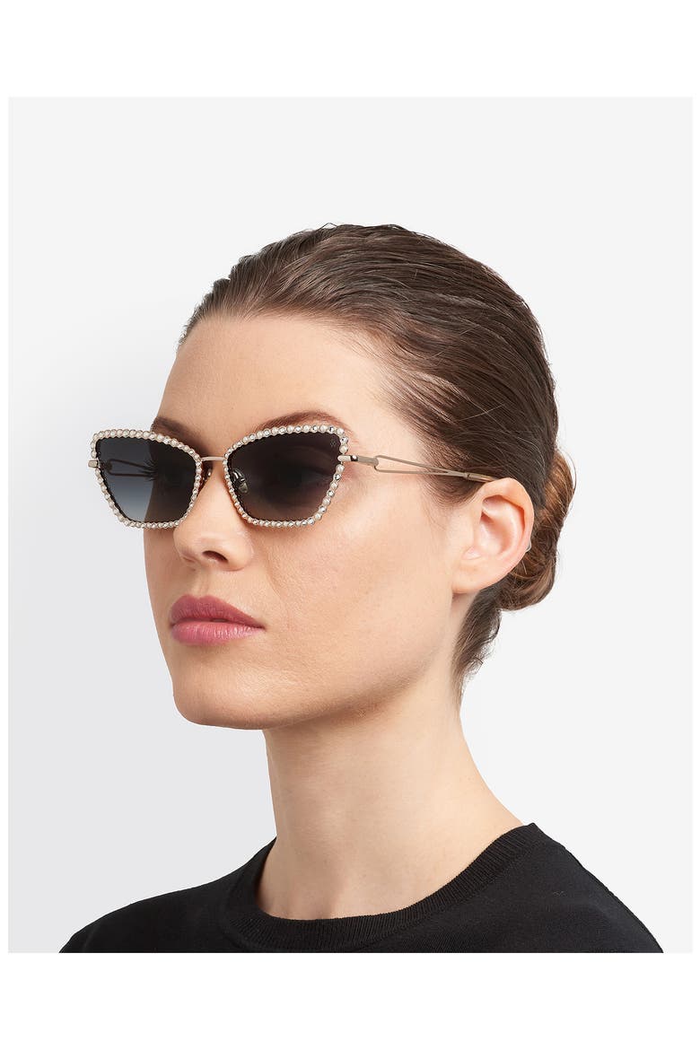 53mm Cat Eye Sunglasses, Alternate, color, LIGHT GOLD/ DARK GREY SF