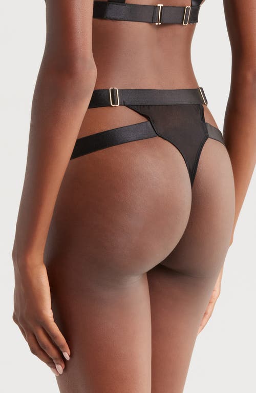 Kilo Brava Double Strap High Waist Lace Thong In Black