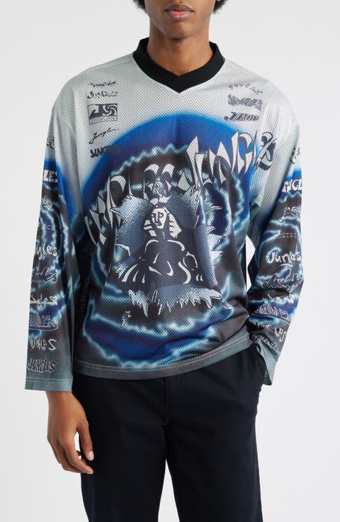 Boxy Moto Mesh Jersey Top