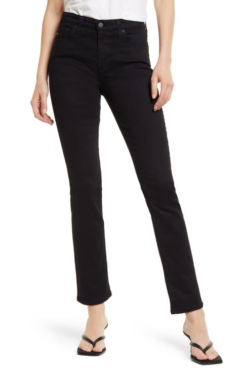 Mari High Waist Ankle Slim Straight Leg Jeans (Night Owl)