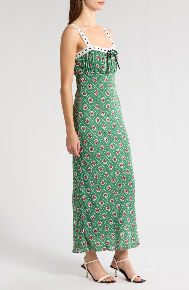 WAYF Magnolia Sleeveless Midi Dress, Alternate, color, Green Scarf