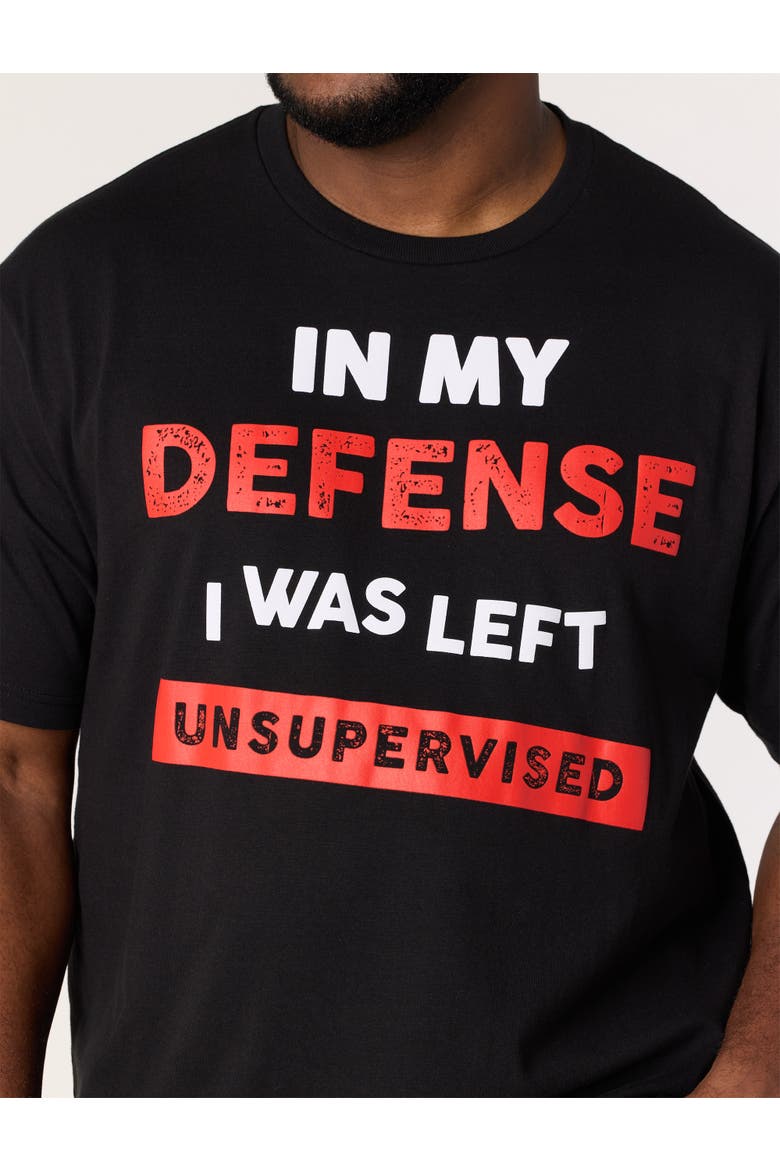 Big & Tall In My Defense Graphic Tee, Alternate, color, BLACK