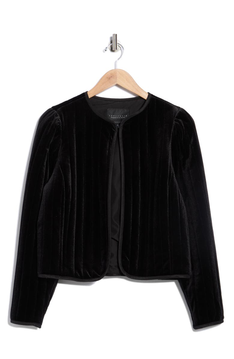 Sanctuary Quilted Velvet Jacket, Main, color, Black