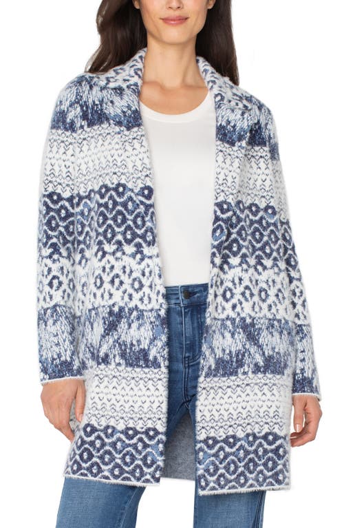 Liverpool Los Angeles Longline Open Front Jacquard Cardigan In Multi