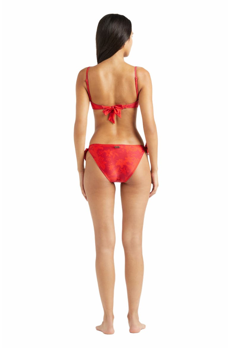 Women's Flower Power Bra Bikini Top, Alternate, color, LIPSTICK