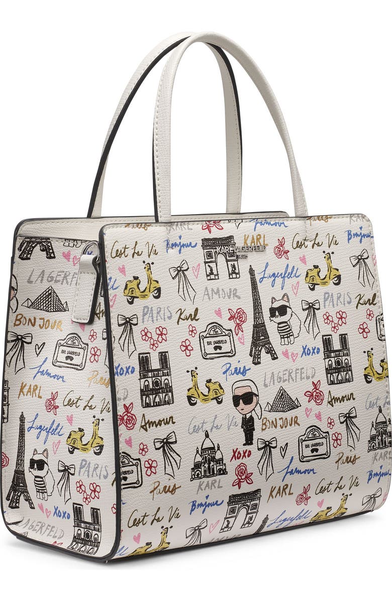 KARL LAGERFELD PARIS Maybelle Satchel, Alternate, color, White Multi