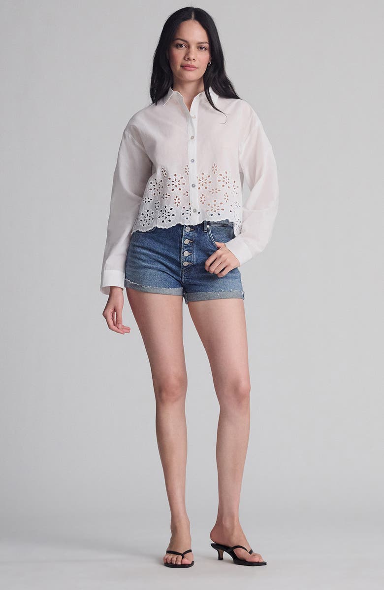 Mavi Jeans Fiora '90s Cuffed Denim Shorts, Alternate, color, Shaded Brushed 90S